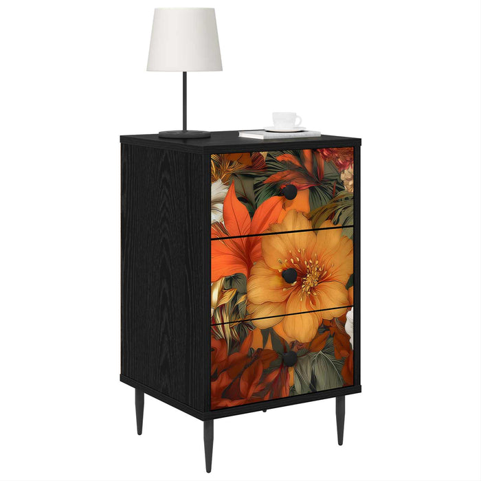 Dulap de noapte GENNEP Stejar Negru 36 x 33 x 61 cm WALTI
