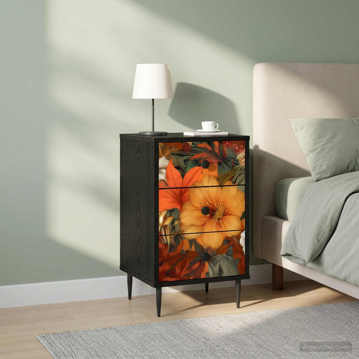 Dulap de noapte GENNEP 2 buc. Stejar Negru 36 x 33 x 61 cm WALTI