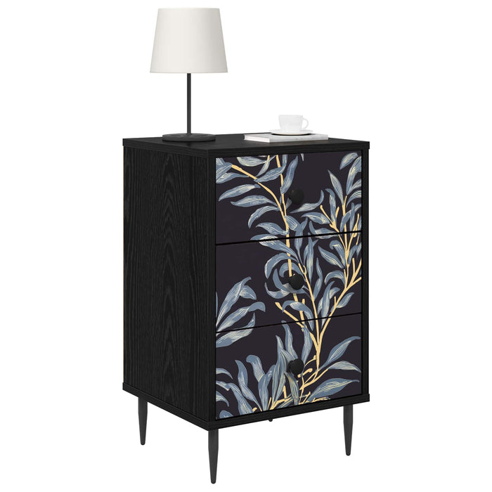Dulap de noapte DOKKUM Stejar Negru 36 x 33 x 61 cm WALTI