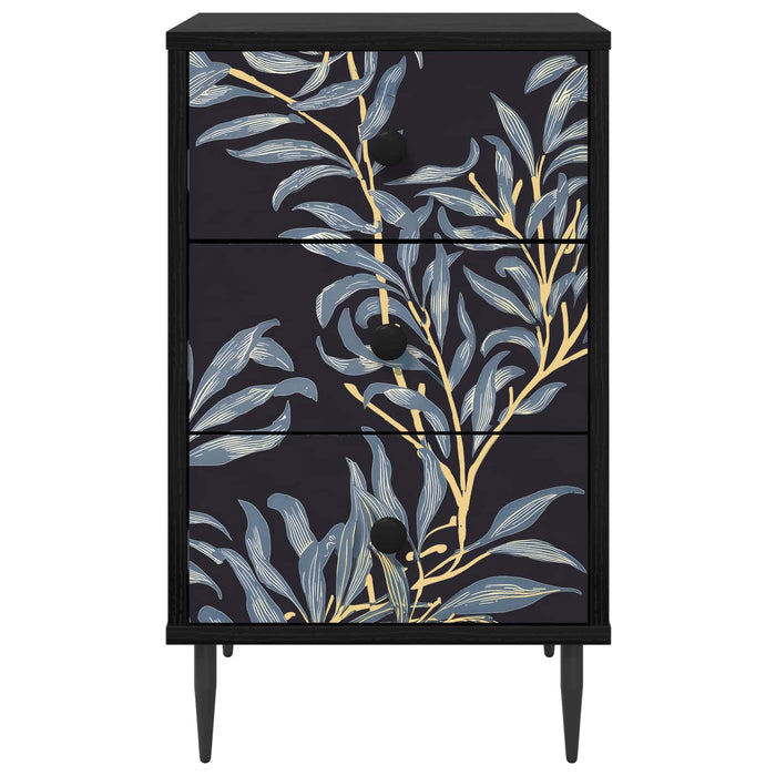 Dulap de noapte DOKKUM 2 buc. Stejar Negru 36 x 33 x 61 cm WALTI