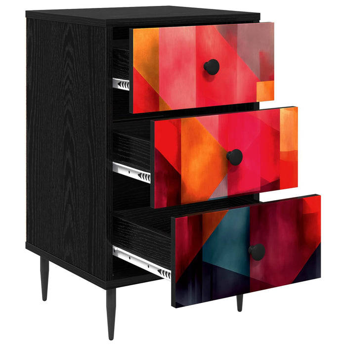 Dulap de noapte HEESCH Stejar Negru 36 x 33 x 61 cm WALTI