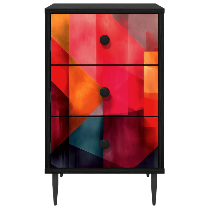 Dulap de noapte HEESCH 2 buc. Stejar Negru 36 x 33 x 61 cm WALTI