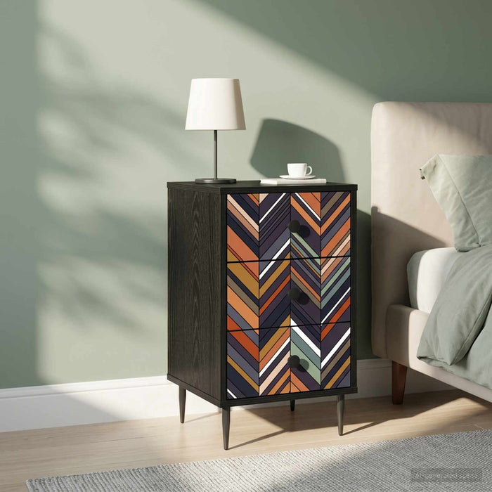 Dulap de noapte OMMEN 2 buc. Stejar Negru 36 x 33 x 61 cm WALTI