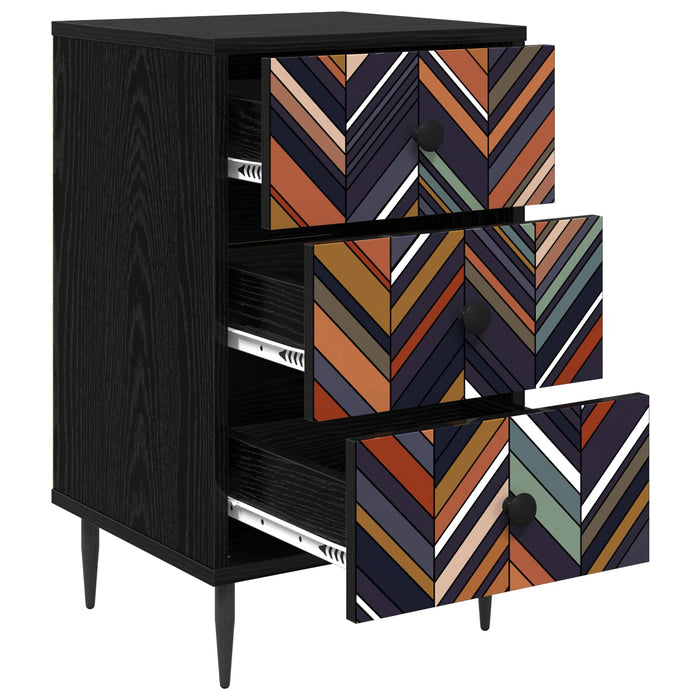 Dulap de noapte OMMEN 2 buc. Stejar Negru 36 x 33 x 61 cm WALTI