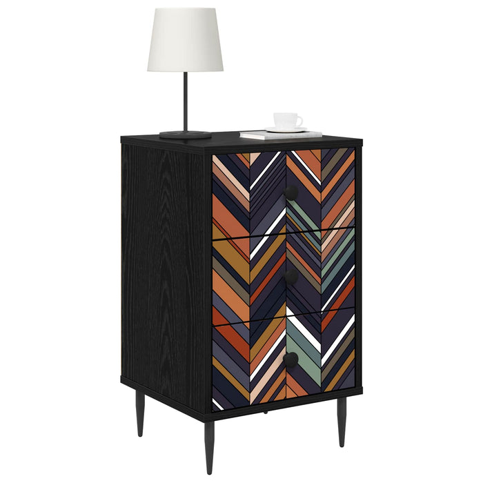 Dulap de noapte OMMEN 2 buc. Stejar Negru 36 x 33 x 61 cm WALTI