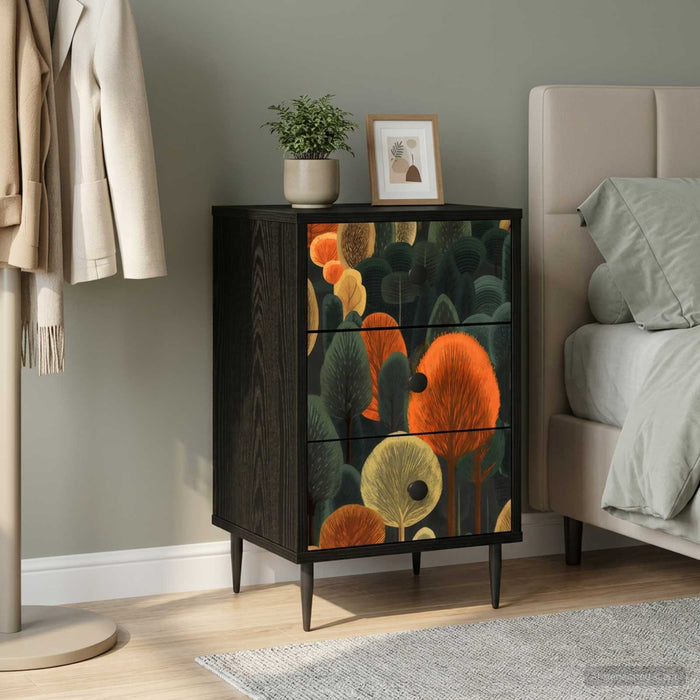 Dulap de noapte ZAANDAM Stejar Negru 36 x 33 x 61 cm - WALTI WALTI