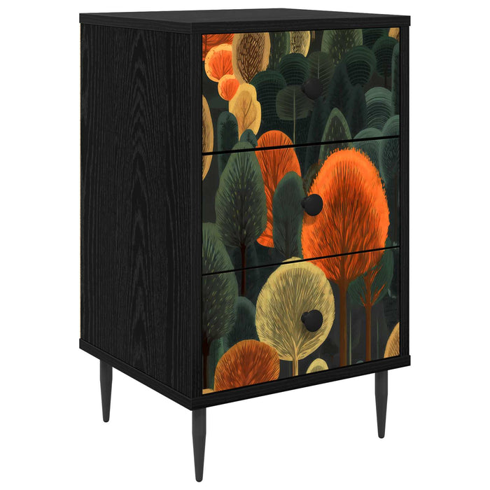 Dulap de noapte ZAANDAM Stejar Negru 36 x 33 x 61 cm WALTI