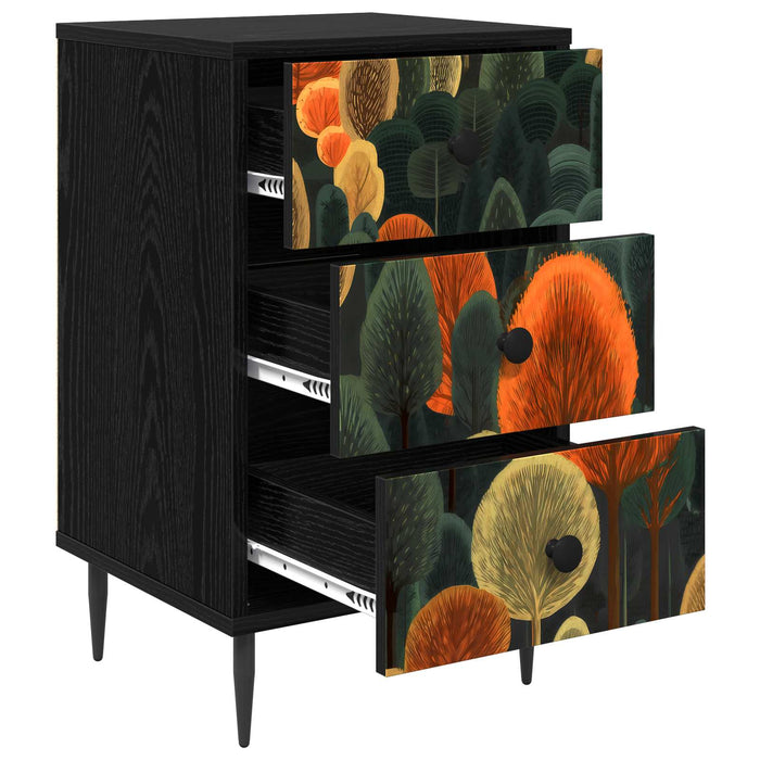 Dulap de noapte ZAANDAM Stejar Negru 36 x 33 x 61 cm WALTI