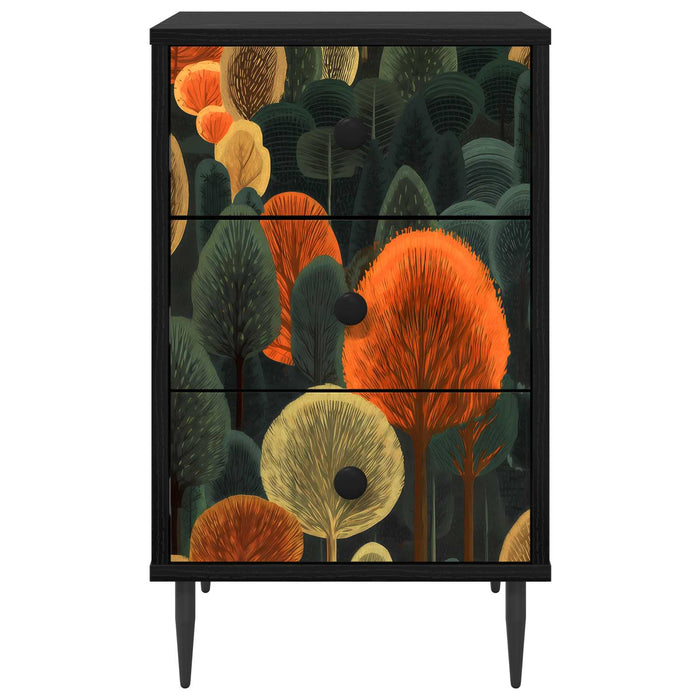 Dulap de noapte ZAANDAM 2 buc. Stejar Negru 36 x 33 x 61 cm WALTI