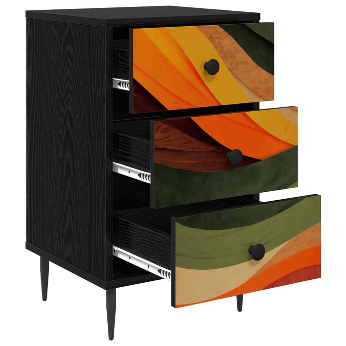 Dulap de noapte BONN 2 buc. Stejar Negru 36 x 33 x 61 cm WALTI
