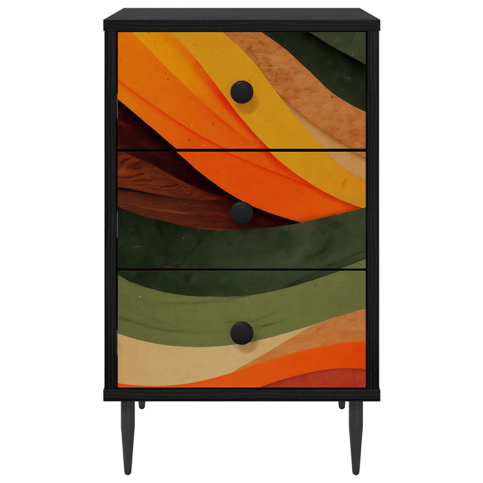Dulap de noapte BONN 2 buc. Stejar Negru 36 x 33 x 61 cm WALTI