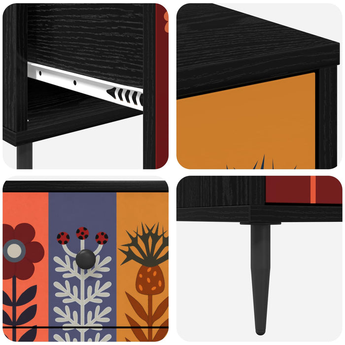 Dulap de noapte ESSEN Stejar Negru 36 x 33 x 61 cm WALTI