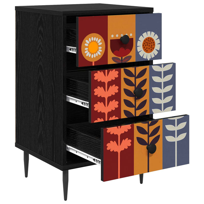 Dulap de noapte ESSEN Stejar Negru 36 x 33 x 61 cm WALTI