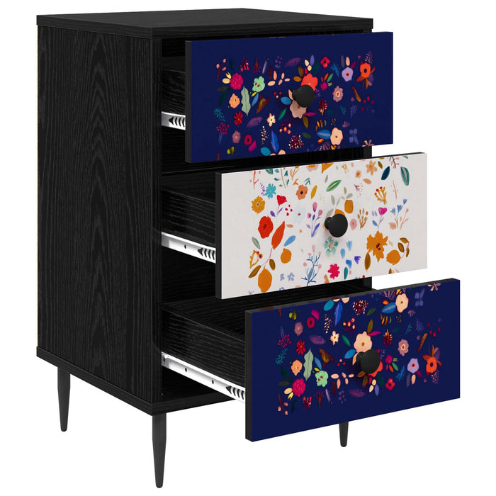 Dulap de noapte MAINZ 2 buc. Stejar Negru 36 x 33 x 61 cm WALTI