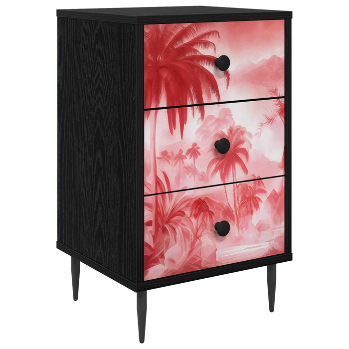 Dulap de noapte AACHEN Stejar Negru 36 x 33 x 61 cm WALTI