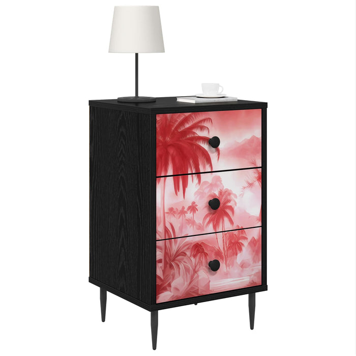 Dulap de noapte AACHEN 2 buc. Stejar Negru 36 x 33 x 61 cm WALTI