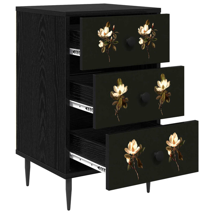 Dulap de noapte BREMEN Stejar Negru 36 x 33 x 61 cm WALTI