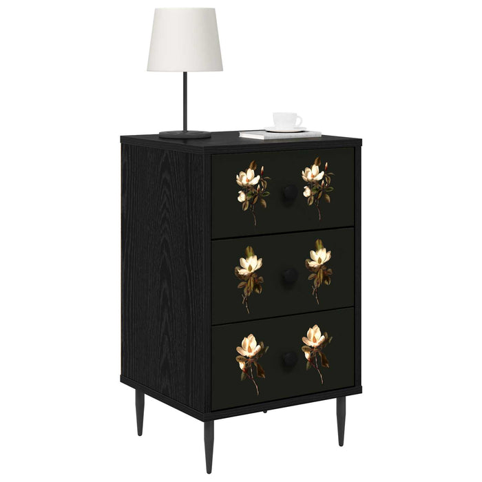 Dulap de noapte BREMEN 2 buc. Stejar Negru 36 x 33 x 61 cm WALTI