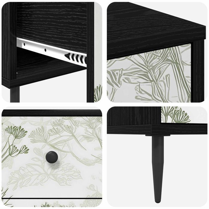 Dulap de noapte GOTHA Stejar Negru 36 x 33 x 61 cm WALTI