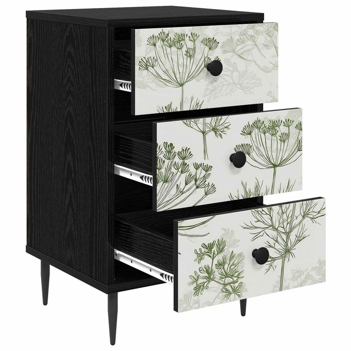Dulap de noapte GOTHA Stejar Negru 36 x 33 x 61 cm WALTI