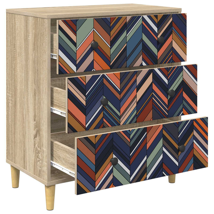 Comodă cu sertare OMMEN Imprimare geometrică 66 x 36,5 x 75 cm WALTI