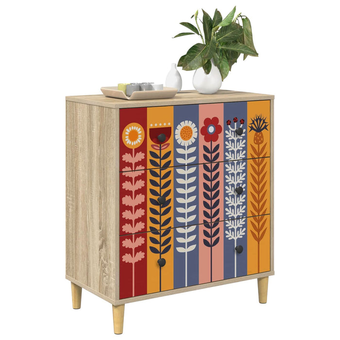 Comodă cu sertare ESSEN Print cu floarea-soarelui Sonoma WALTI