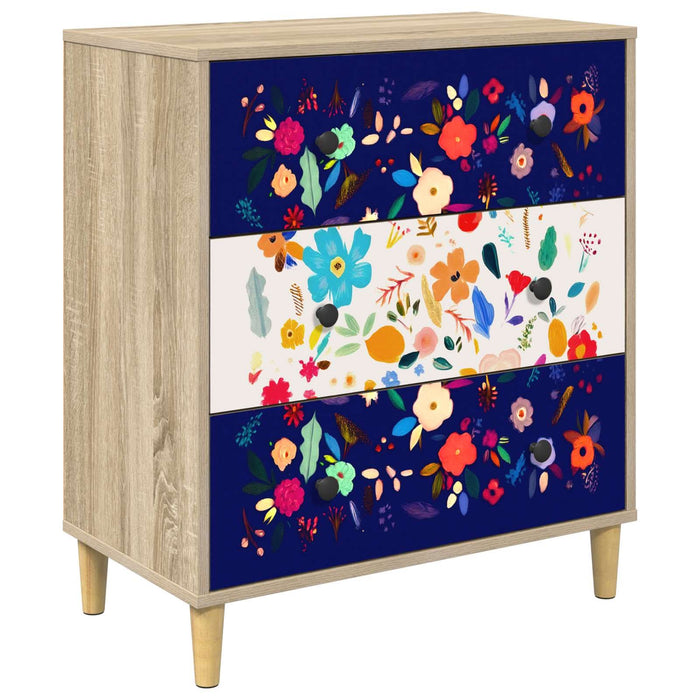Comodă cu sertare MAINZ Imprimare florală 66 x 36,5 x 75 cm WALTI