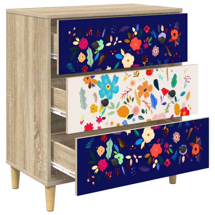 Comodă cu sertare MAINZ Imprimare florală 66 x 36,5 x 75 cm WALTI