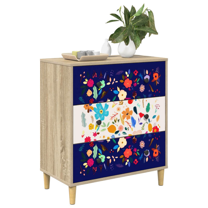 Comodă cu sertare MAINZ Imprimare florală 66 x 36,5 x 75 cm WALTI