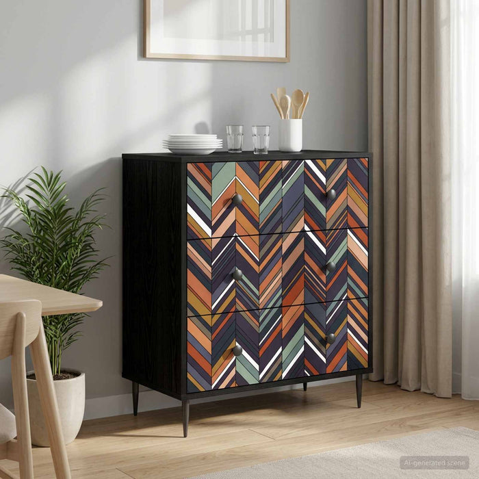 Comodă cu sertare OMMEN Imprimare geometrică 66 x 36,5 x 76 cm WALTI