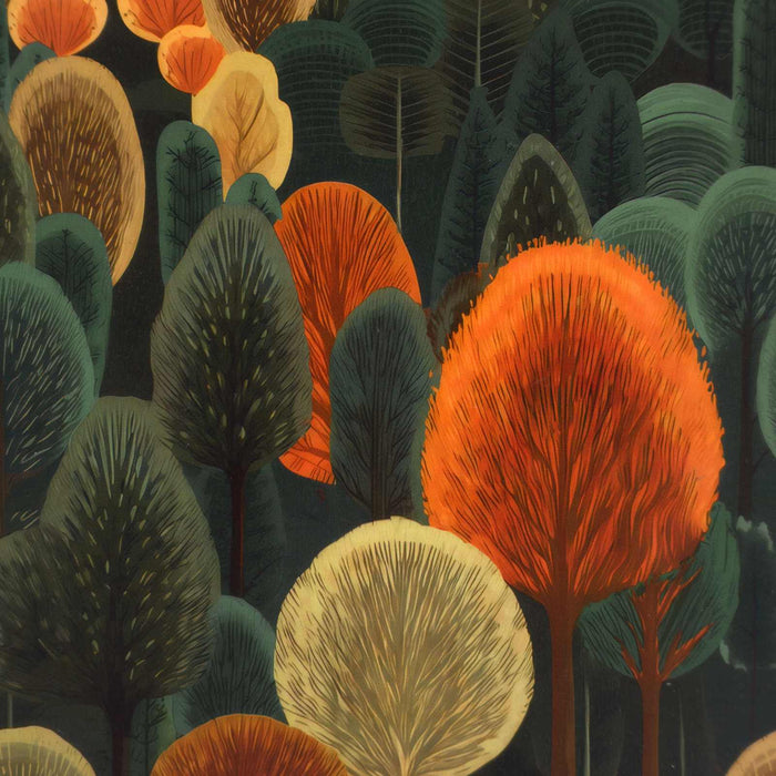 Comodă cu sertare ZAANDAM Print cu pădure 66 x 36,5 x 76 cm WALTI