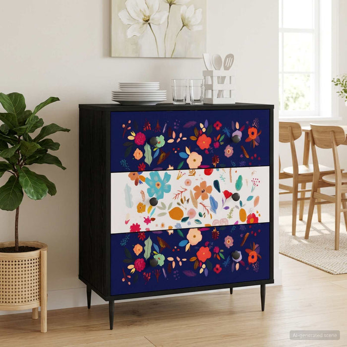 Comodă cu sertare MAINZ Imprimare florală 66 x 36,5 x 76 cm - WALTI WALTI