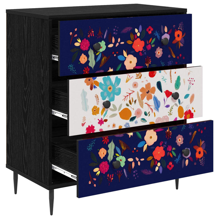 Comodă cu sertare MAINZ Imprimare florală 66 x 36,5 x 76 cm WALTI