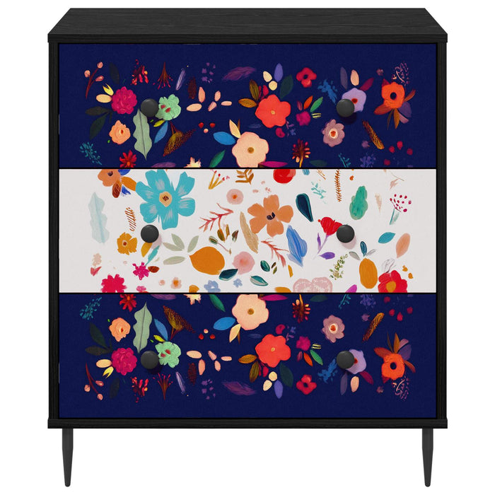 Comodă cu sertare MAINZ Imprimare florală 66 x 36,5 x 76 cm WALTI
