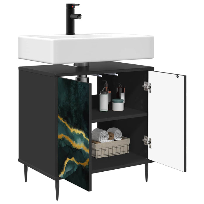 Dulap de Baie WIJHE Stejar Negru 60 x 40 x 61 cm Lemn prelucrat WALTI