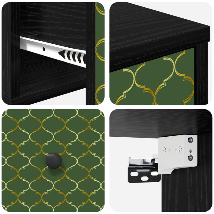Noptieră suspendată GELEEN Stejar Negru 36 x 33 x 25 cm WALTI