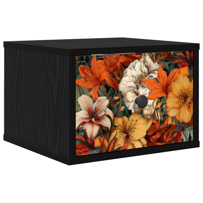 Noptieră suspendată GENNEP Stejar Negru 36 x 33 x 25 cm WALTI