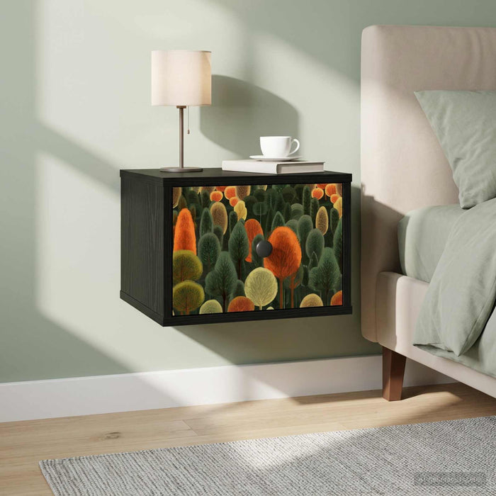 Noptieră suspendată ZAANDAM Stejar Negru 36 x 33 x 25 cm - WALTI WALTI