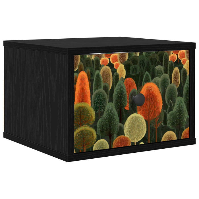 Noptieră suspendată ZAANDAM Stejar Negru 36 x 33 x 25 cm WALTI