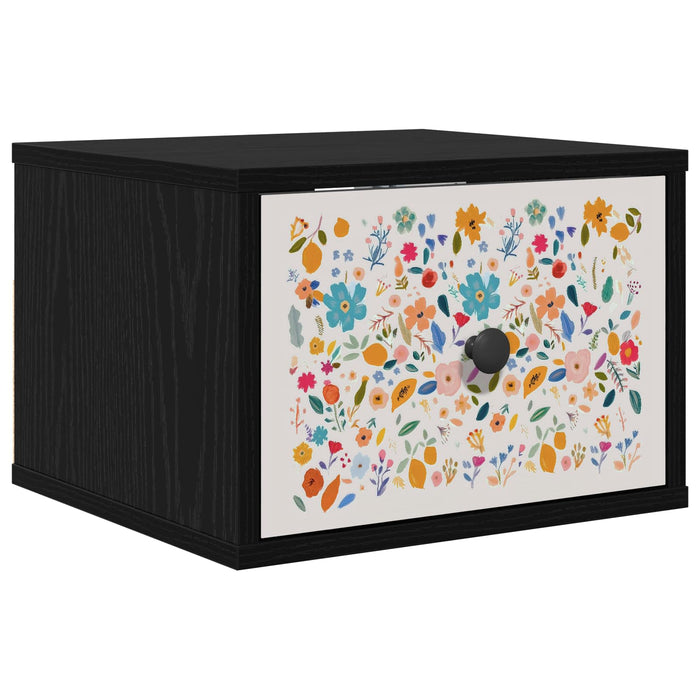 Noptieră suspendată MAINZ Stejar Negru 36 x 33 x 25 cm WALTI