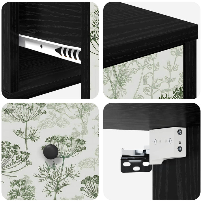 Noptieră suspendată GOTHA 2 buc. Stejar Negru 36 x 33 x 25 cm WALTI