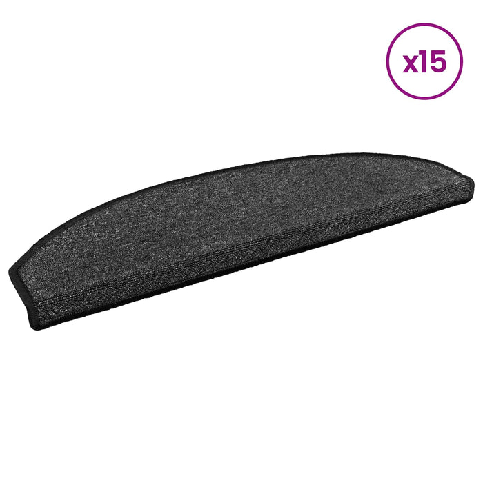 Mochete autocolante pentru scară Semicircular 15 pcs Antracit - WALTI WALTI