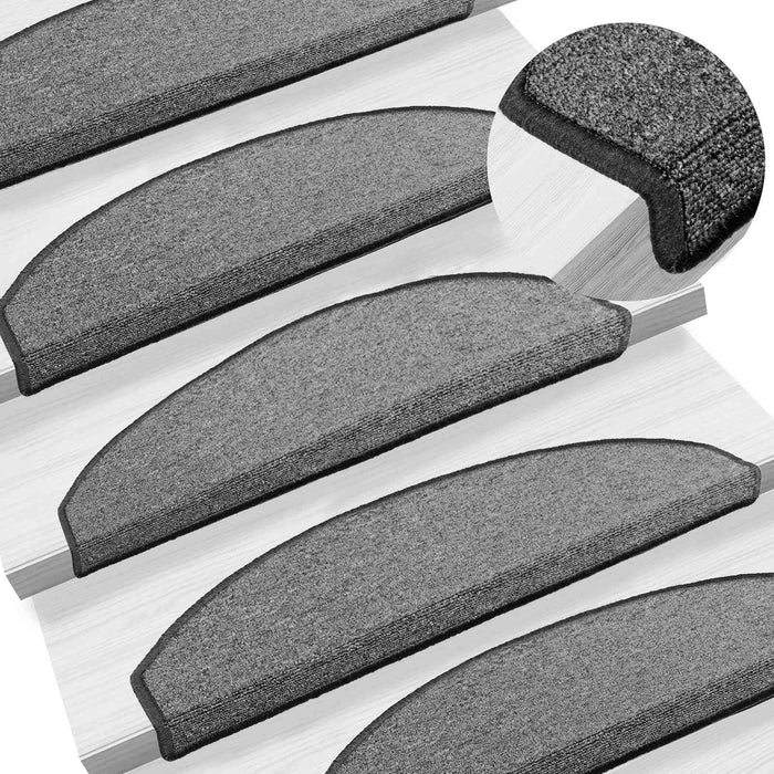 Mochete autocolante pentru scară Semicircular 15 pcs Gri închis - WALTI WALTI