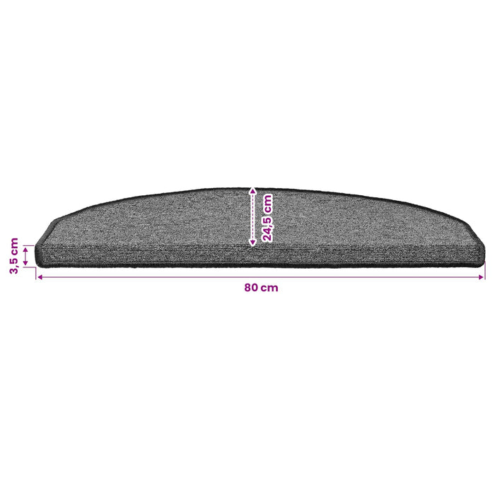 Mochete autocolante pentru scară Semicircular 15 pcs Gri închis - WALTI WALTI