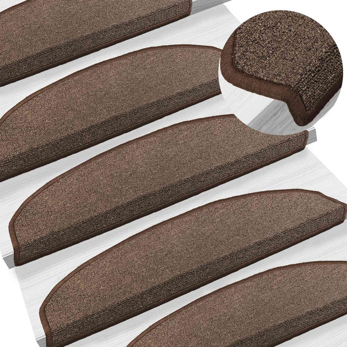 Mochete autocolante pentru scară Semicircular 15 pcs Maro Cafea - WALTI WALTI