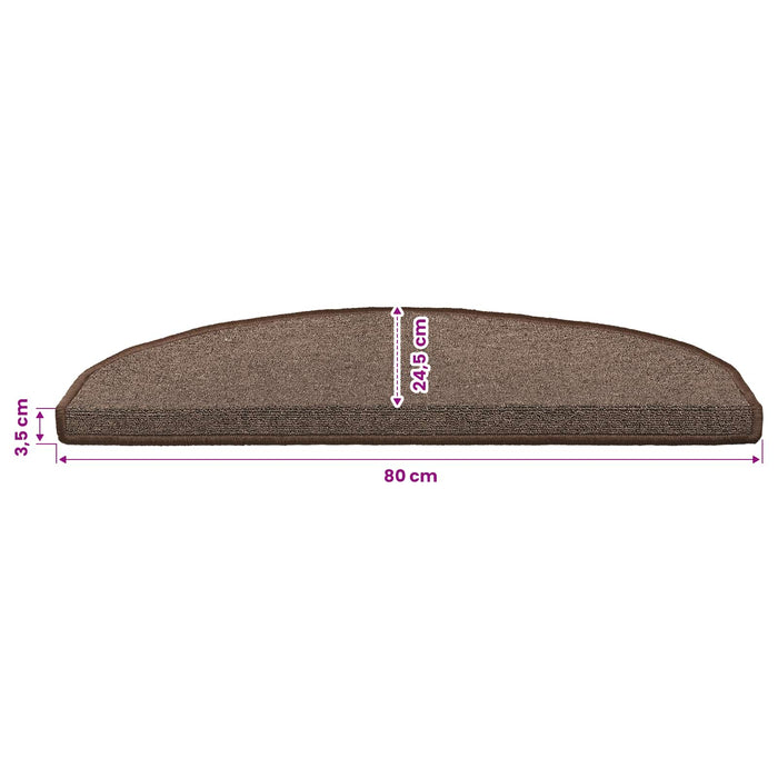 Mochete autocolante pentru scară Semicircular 15 pcs Maro Cafea - WALTI WALTI