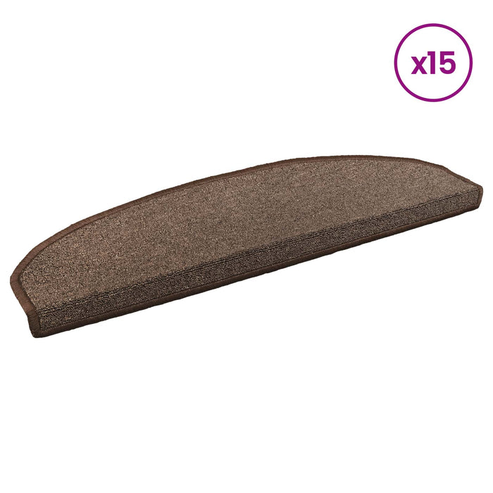 Mochete autocolante pentru scară Semicircular 15 pcs Maro Cafea - WALTI WALTI