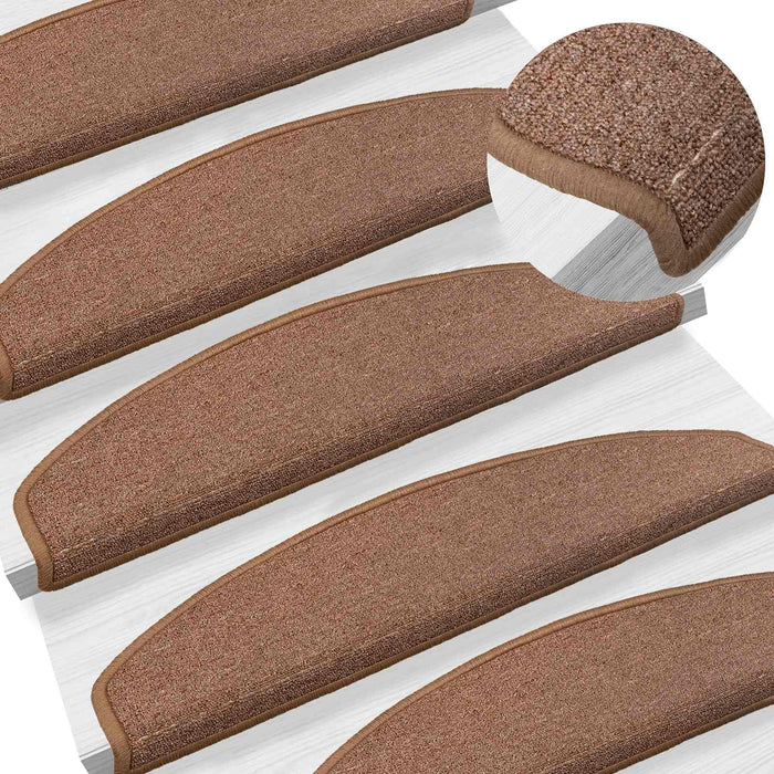 Mochete autocolante pentru scară 15 pcs Maro 80 x 24,5 x 3,5 cm - WALTI WALTI