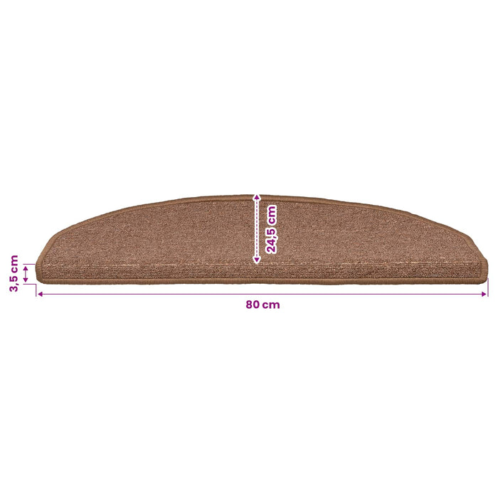 Mochete autocolante pentru scară 15 pcs Maro 80 x 24,5 x 3,5 cm - WALTI WALTI