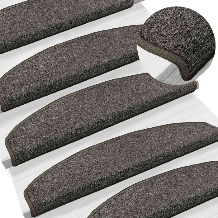 Mochete autocolante pentru scară Semicircular 15 pcs Gri închis - WALTI WALTI